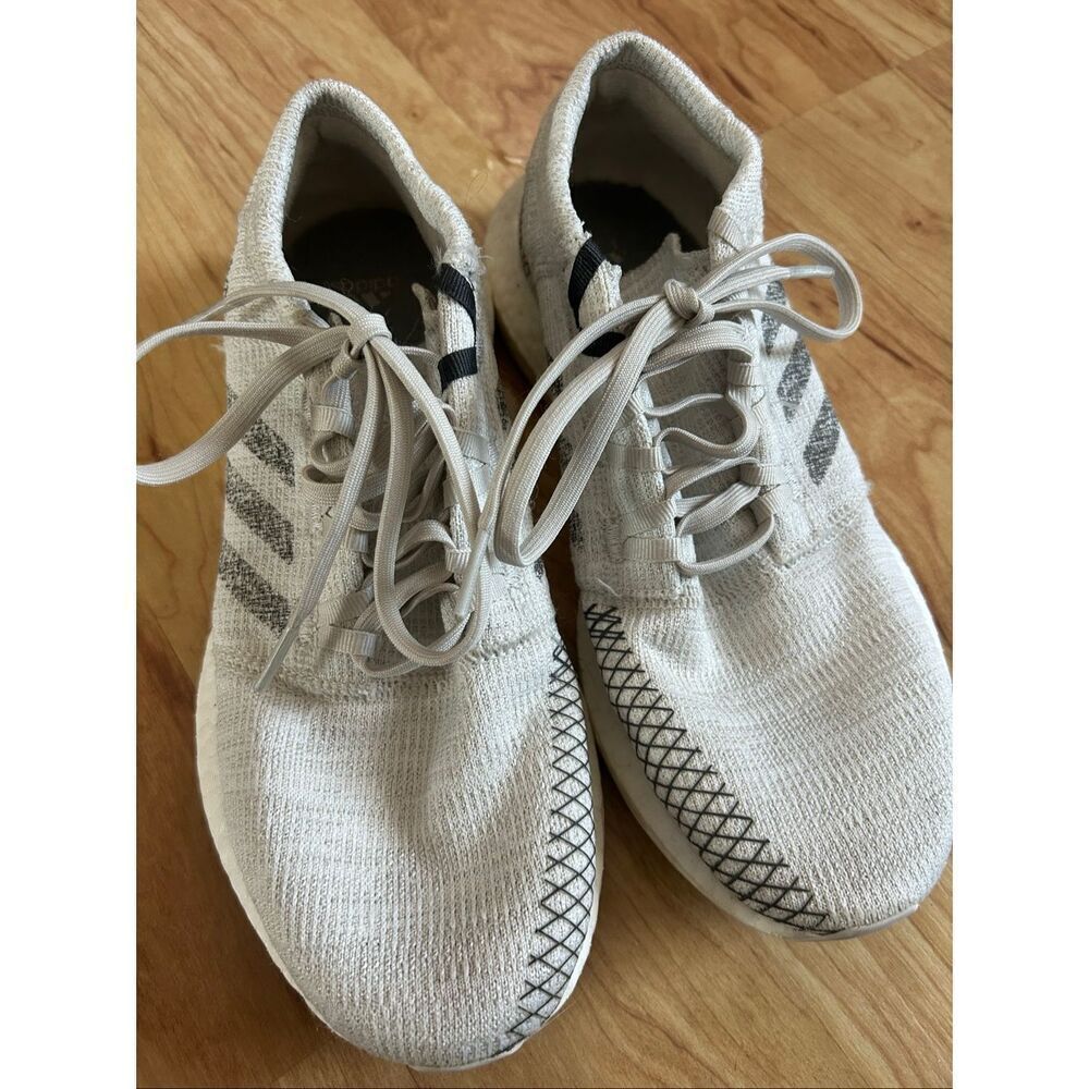 Adidas Mens PureBoost Go Running Shoes White Gray AH2311 Knit 2018 Sneakers 6